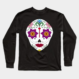 Mexican Sugar Skull Long Sleeve T-Shirt